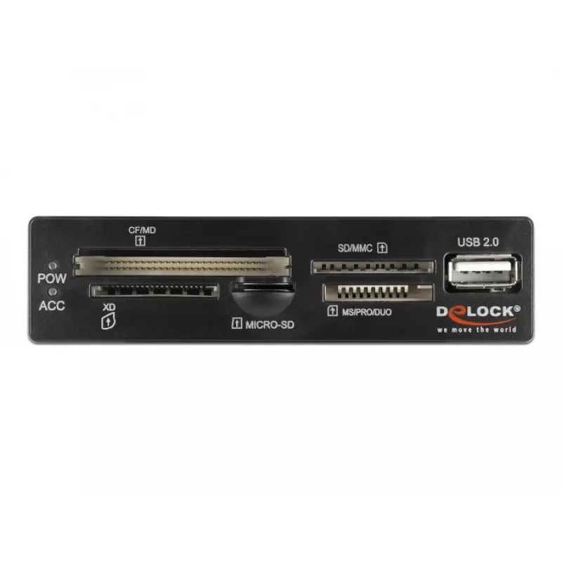 Lettore di schede DeLOCK 91708 USB 2.0 interno nero grigio CF SD MicroSD