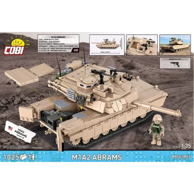 Set da costruzione a mattoncini Cobi M1A2 Abrams 1025 pezzi modello COBI-2632