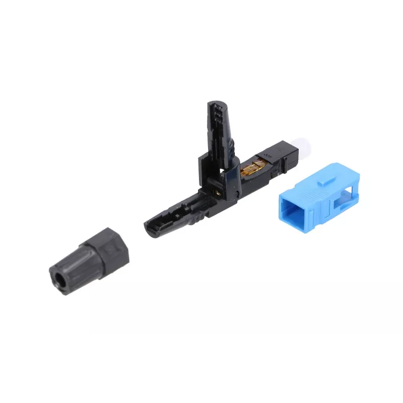 Connettore rapido per fibra ottica Extralink SC/UPC maschio, confezione singola, nero o blu