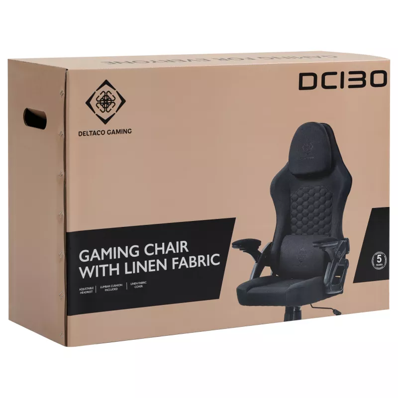 Sedia da gaming Deltaco DC130 Soft Woven Mesh nera (GAM-180)