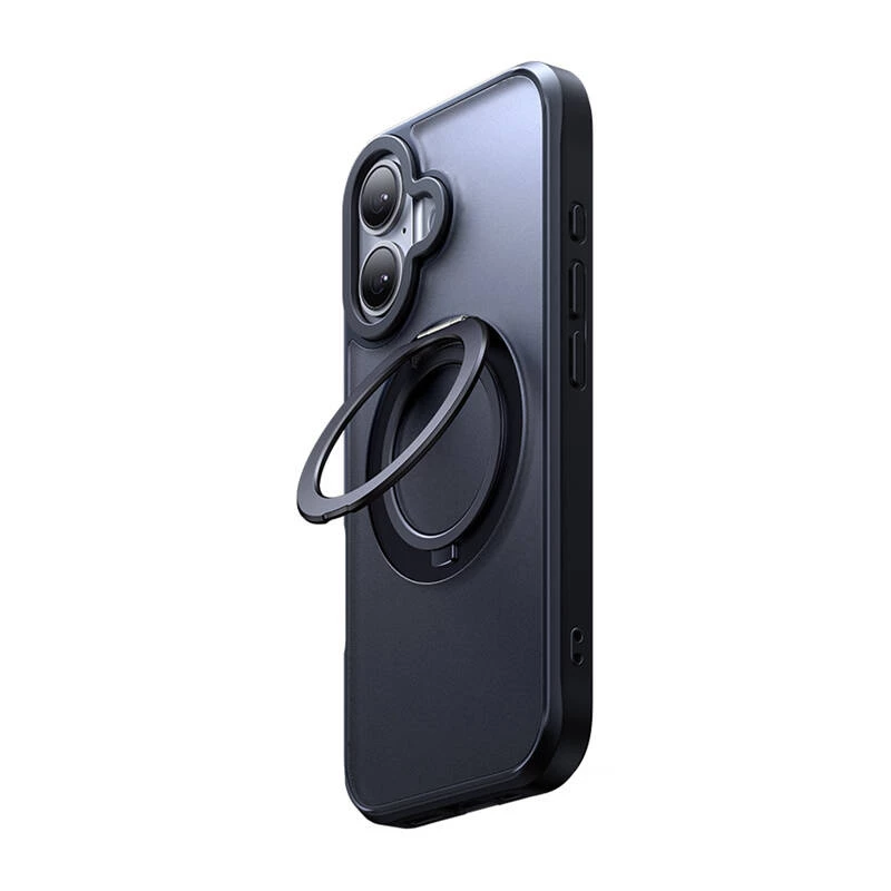 Custodia protettiva con MagSafe McDodo PC-4931 per iPhone 16 Plus con supporto integrato — nero