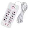 Ciabatta MACLEAN MCE391 W — 6 prese, 4×USB-A + 1×USB-C, cavo 3 m, 110–240 V, 2500 W, bianco