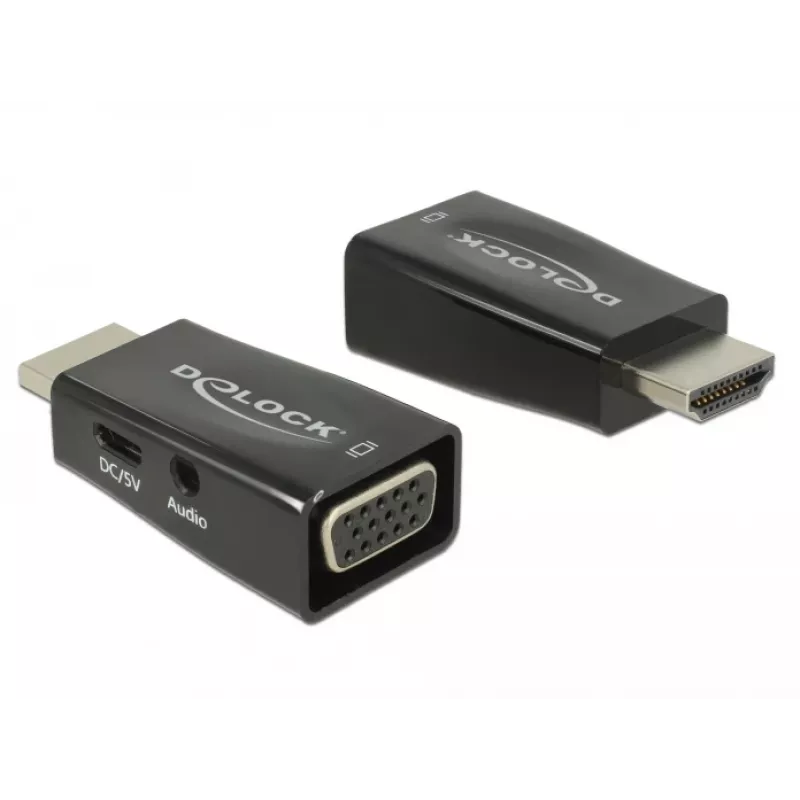 Adattatore DeLOCK 65901 HDMI A su VGA & 3,5 mm audio nero