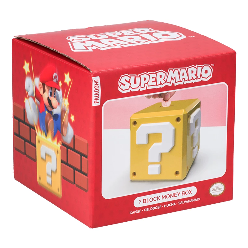 Salvadanaio Paladone Super Mario design blocco interrogativo