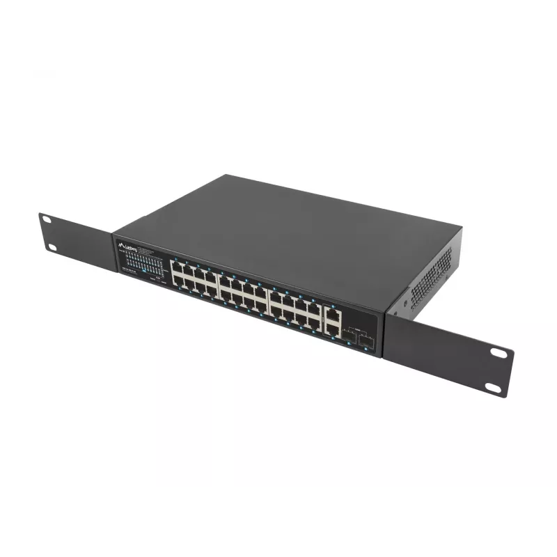 Switch unmanaged LANBERG RSGE-24P-2GE-2S-360 con 24 porte Ethernet RJ-45