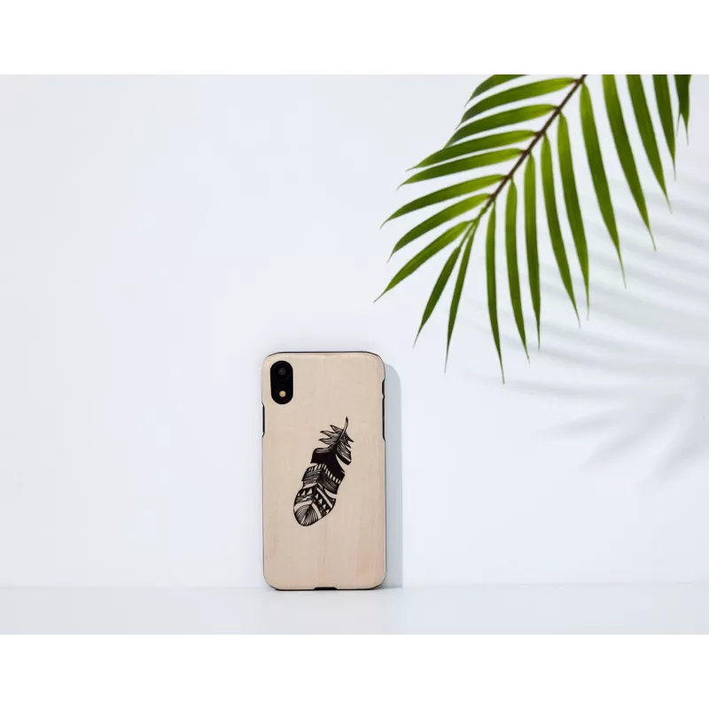 Custodia per smartphone man and wood per iPhone XR, Indian nero, guscio rigido protettivo
