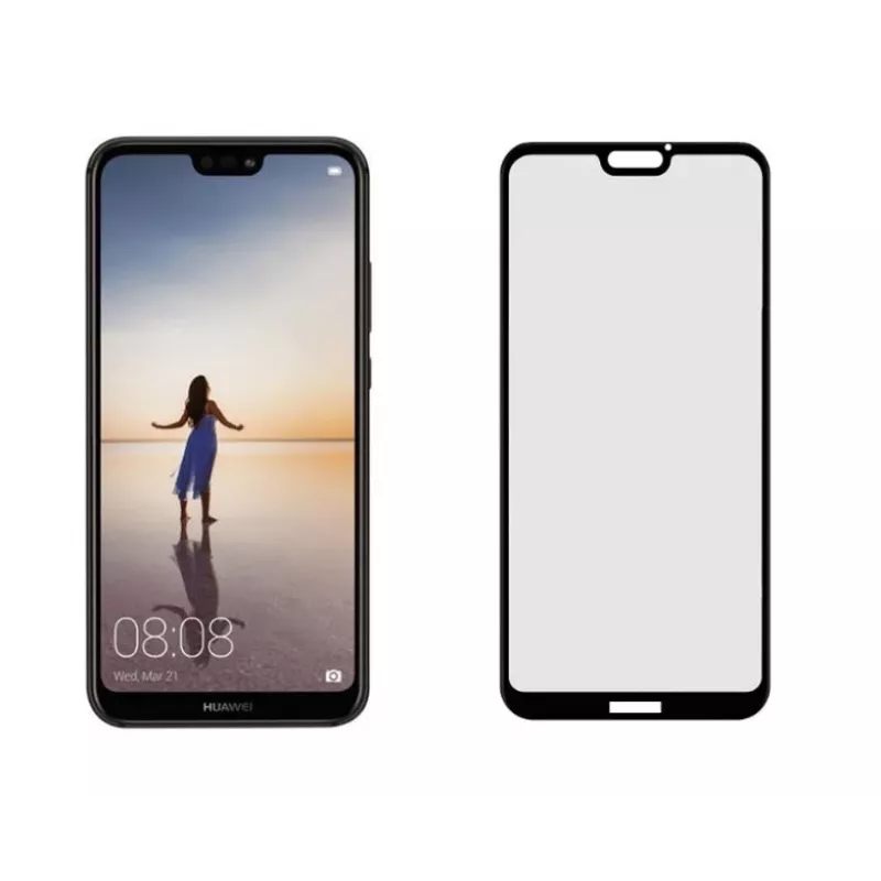 Protezione display in vetro temperato full adhesive Tellur per Huawei P20 Lite – compatibile con cover, nero