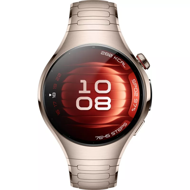 Orologio smart Huawei WATCH 5 42 mm, 1,38" AMOLED, eSIM, cinturino in titanio Sand Gold