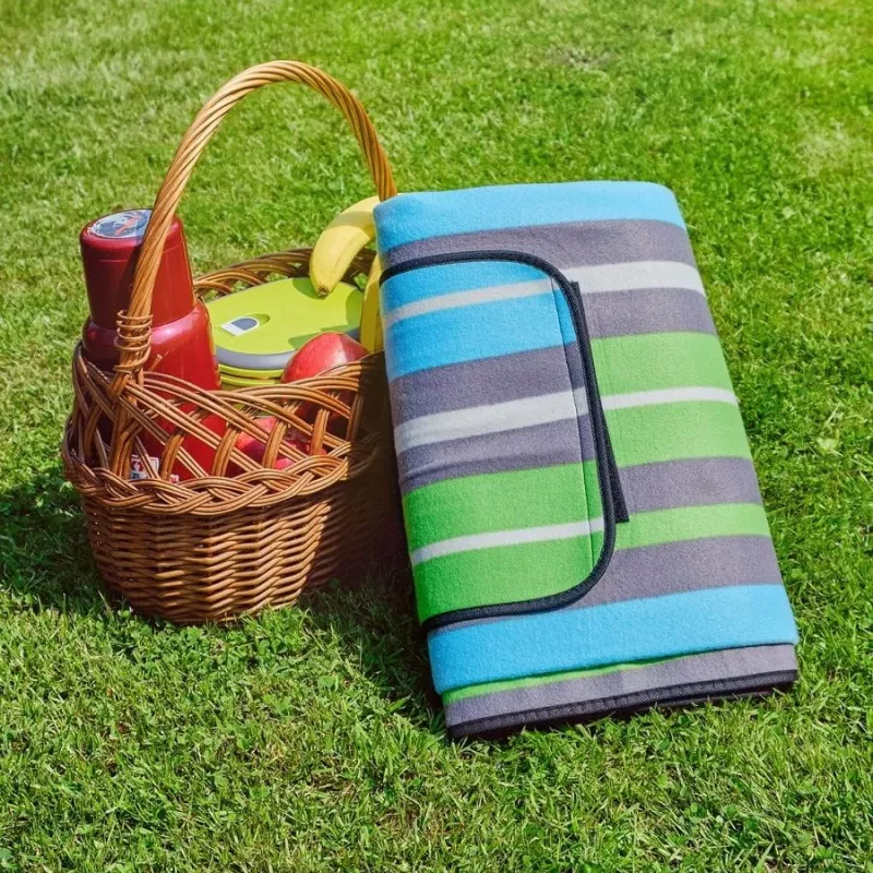 Coperta da picnic PROMIS KP200PZ, righe verdi, 200 x 150 cm