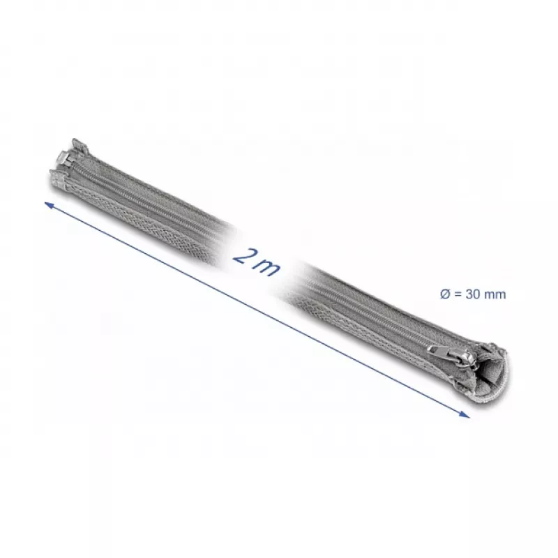 Guaina intrecciata DeLOCK 20831 2m x 30mm grigio