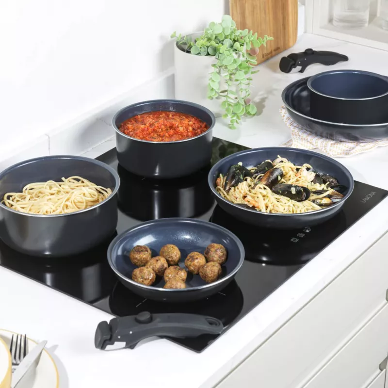 Set pentole Russell Hobbs RH03321EU7 — 8 pezzi, antiaderente, lavabile in lavastoviglie