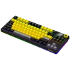 LORGAR KBP70TKLW, tastiera gaming meccanica TKL wireless Pro, nero/giallo, layout EN