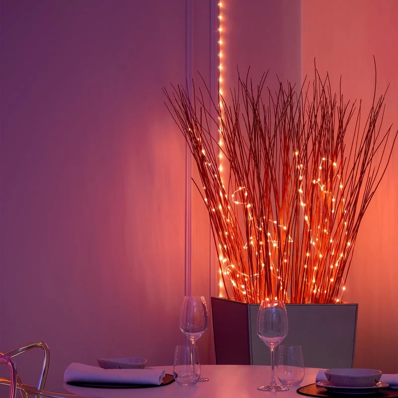 Festa luminosa LED Twinkly TWD200STP-TEU striscia multicolore per interni, distanza 5 cm, IP20, cavo trasparente
