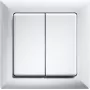 Interruttore a parete Eltako FT55H-wg — bianco lucido, bilanciere + doppio bilanciere