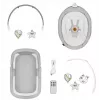 Culla / culla a dondolo Lionelo Bella Set grigio cemento – lettino per neonati con funzione dondolo