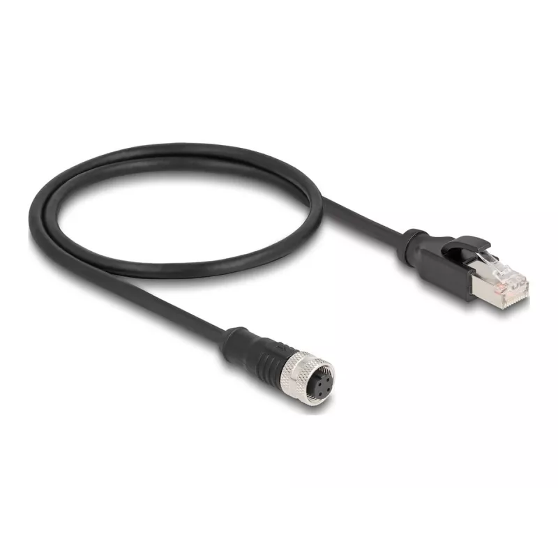 DeLOCK cavo adattatore M12 codifica D 4 poli connettore femmina su connettore maschio RJ45 50 cm