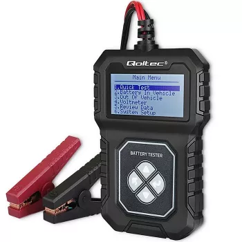 Tester batteria digitale Qoltec con LCD | Menu polacco | 12V | AGM | GEL | STD | 30-220AH