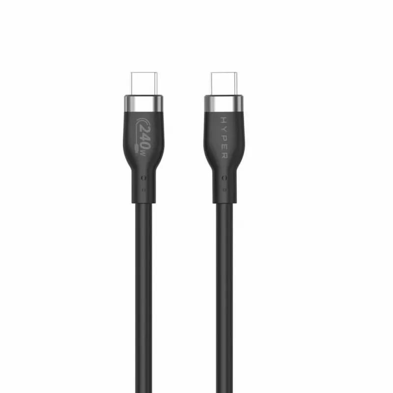 HYPER HyperJuice Cavo USB-C a USB-C in silicone 240W (1,8m/2m) - nero