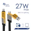 Akyga AK-USB-57 cavo 4-in-1 intrecciato USB-A/USB-C a USB-C/Lightning, USB 2.0, 65 W, 1 m, grigio