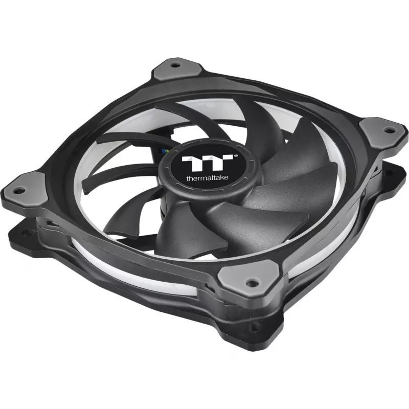 Ventola per radiatore Thermaltake Riing Plus 14 LED RGB TT Premium Edition CL-F056-PL14SW-A, 140 mm, confezione da 3 con controller, nero