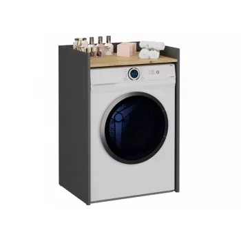 Top e Shop POLA armadio per lavanderia per lavatrice – antracite / rovere artisan