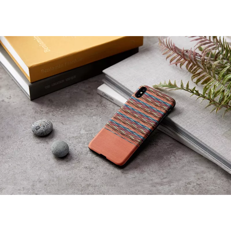 Custodia per smartphone man and wood per iPhone XS Max – motivo a quadri marrone con bordo nero
