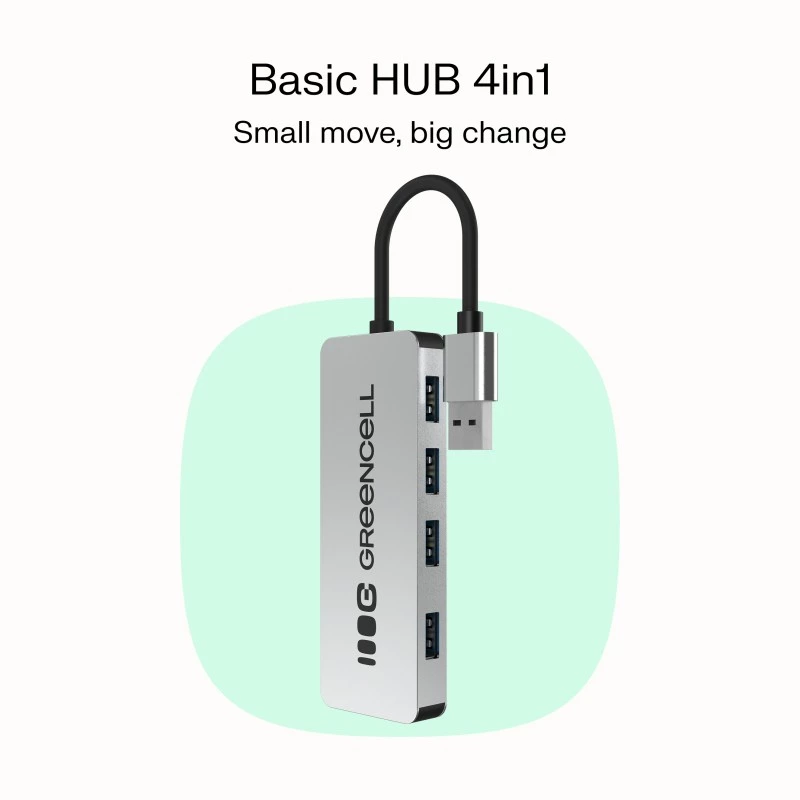 Hub USB Green Cell HUB-GC-A4A — hub USB-A 3.0 a 4 porte