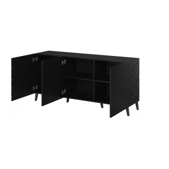 Cassettiera cama meble Nova 155x40x72 cm nero opaco, struttura in MDF 16 mm, anta 18 mm