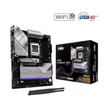 Scheda madre ASROCK X870 (socket AM5, ATX, DDR5, 4 slot di memoria, X870LIVEMIXERWIFI)