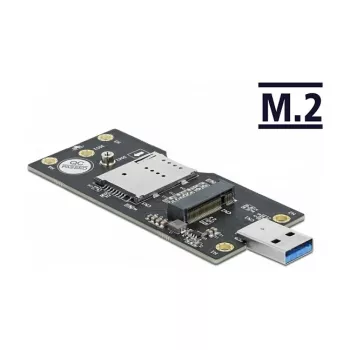 Delock 63166 convertitore USB 3.0 Type-A a M.2 Key B con slot SIM
