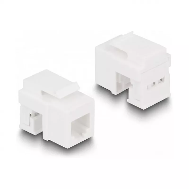 DeLOCK keystone LSA set RJ45 RJ11 Cat.6 nero supporto a clip
