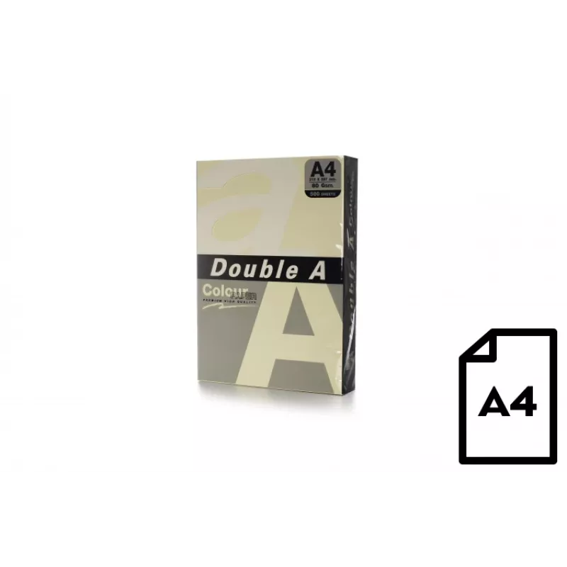 Carta colorata Double A, 80g, A4, 500 fogli, avorio