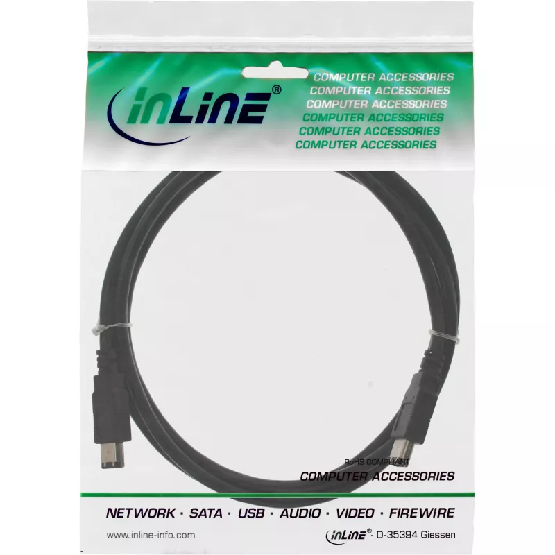 InLine Cavo FireWire 400 1394 6 pin maschio / maschio 1m