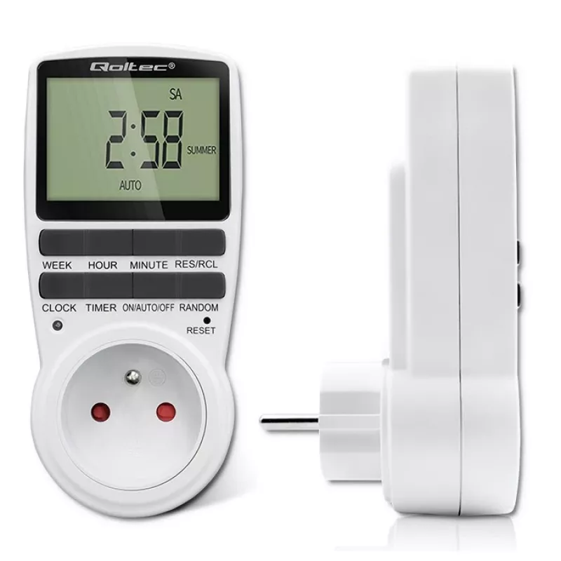 Timer elettronico QOLTEC PC0628 con display LCD, conto alla rovescia 24 ore