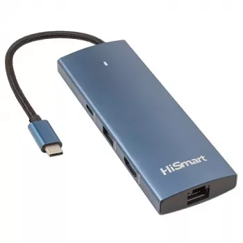 Adattatore USB-C - HDMI, LAN, 3x USB-A, 1x USB-C, PD100W, SD+TF