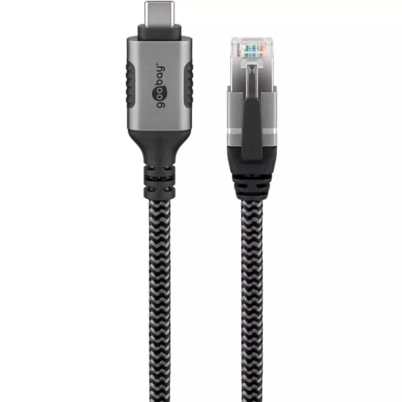 Goobay 70753 cavo USB-C a RJ45 Ethernet CAT 6 per connessione internet cablata stabile con router/modem/switch di rete/sostituisce adattatore USB a RJ45 / 1