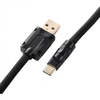 Sharkoon SGK50 Aviator cavo a spirale per SKILLER SGK50, da USB-A a USB-C, 1,85 m, titanio/nero