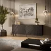 Cassettiera cama meble LUCCA 4D, 200×40×80 cm, nera, struttura in truciolare