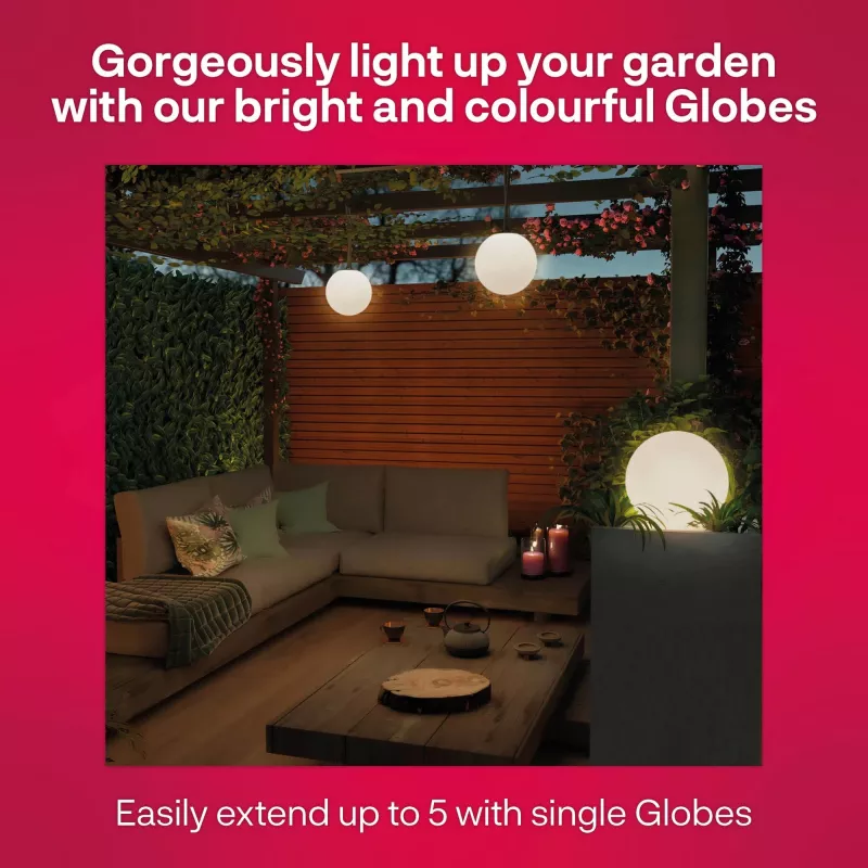 Outdoor Smart Globe Light Colour confezione da 3, luce LED sostituisce 33 Watt