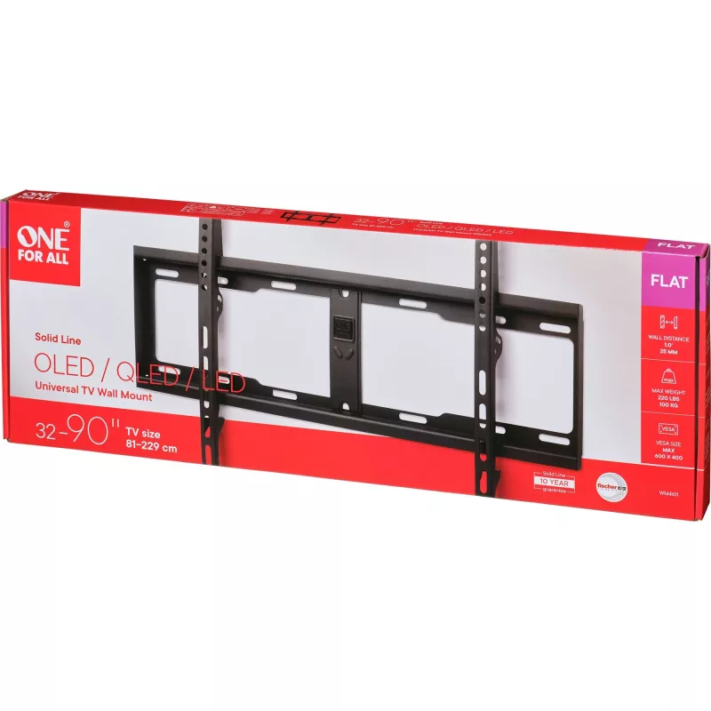 Supporto da parete One For All WM4611 2,13 m (84 pollici) nero