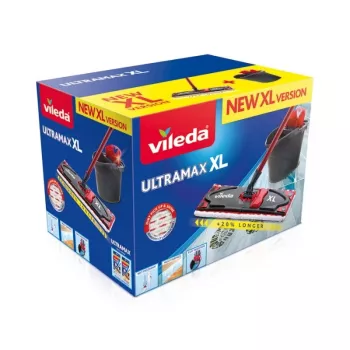 Lavapavimenti VILEDA Ultramax XL Box — testa rotante 360° in microfibra lavabile, pieghevole, per pavimenti duri
