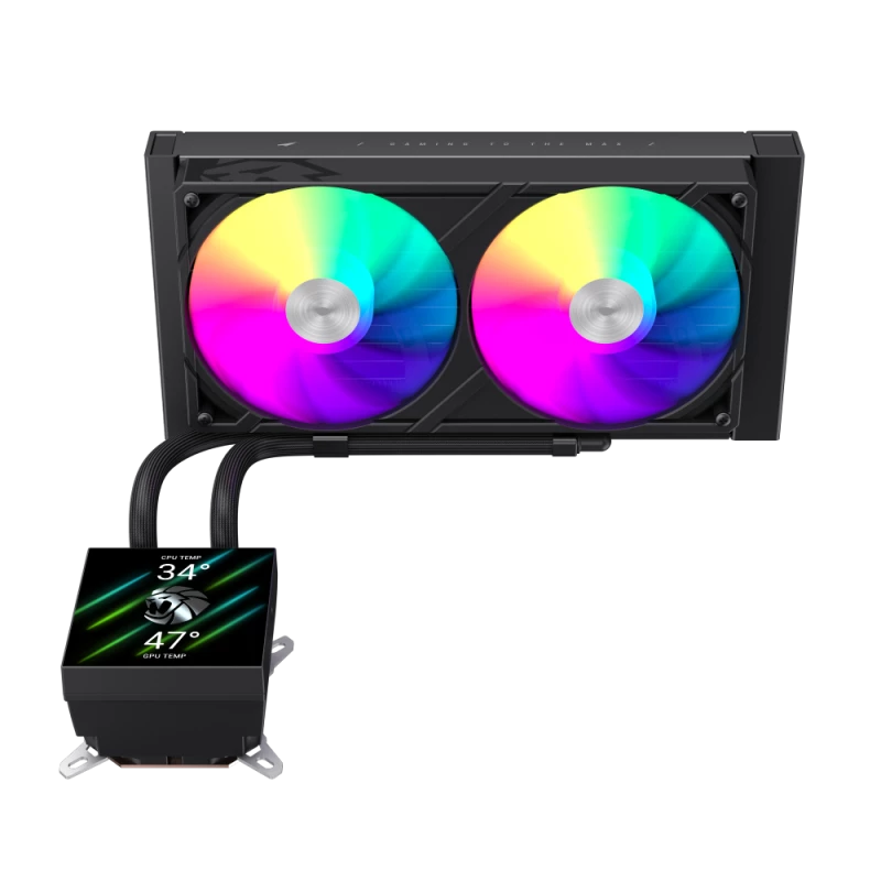 Dissipatore a liquido per CPU Gamemax | GLACIER 240 LCD BK | Intel, AMD