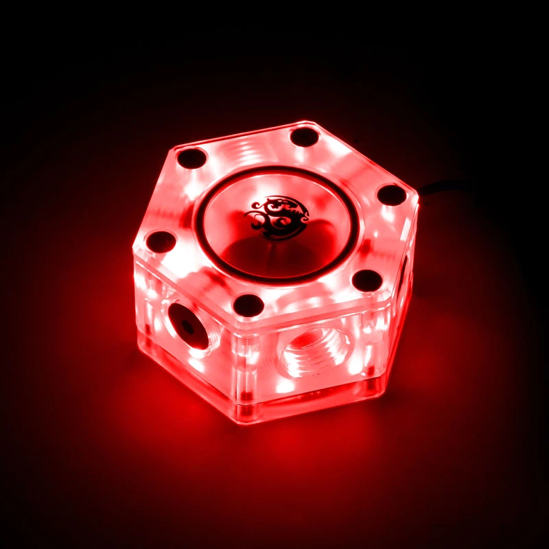 Indicatore di flusso BitsPower Hexagon Flow Indicator-RGB BP-HFI-RGB — illuminazione RGB, design esagonale