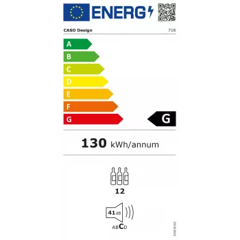 Caso | Cantinetta vini | WineExclusive 12 | Classe di efficienza energetica G | Capacità bottiglie 12 | Tecnologia di raffreddamento a compressore | Nero