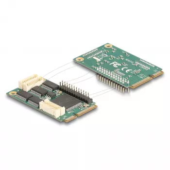 Adattatore di interfaccia Mini-PCIe interno DELOCK 95279 — host seriale, uscita Mini-PCIe, supporto RS-232, 460,8 Kbit/s, FIFO 256 B, 30×51×10 mm