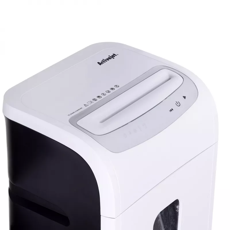 Distruggidocumenti Activejet ASH-1602M, P-5, 28 l, taglio a frammenti 2x14 mm, bianco