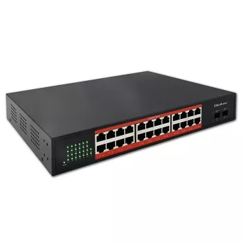 Switch di rete QOLTEC Gigabit Ethernet PoE 24xRJ45 2xSFP