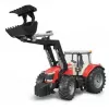 Trattore giocattolo BRUDER Massey Ferguson 7624 con caricatore frontale, rosso, per bambini da 3 anni