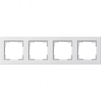 Gira E2 021429 cornice a 4 posti, bianco puro lucido