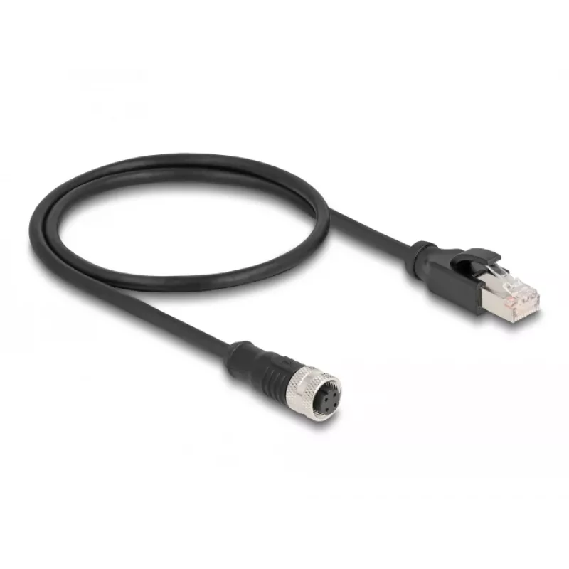 DeLOCK cavo adattatore M12 codifica D 4 poli connettore femmina su connettore maschio RJ45 50 cm